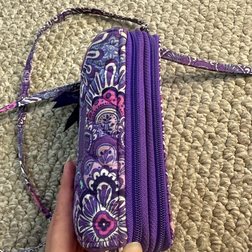 Vera Bradley Lilac Tapestry Crossbody/Wristlet Bag - Picture 10 of 13